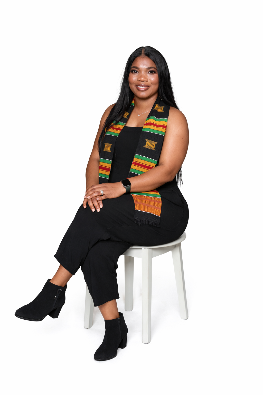 African Heritage Portrait – Elegant Kente Stole Professional Photo