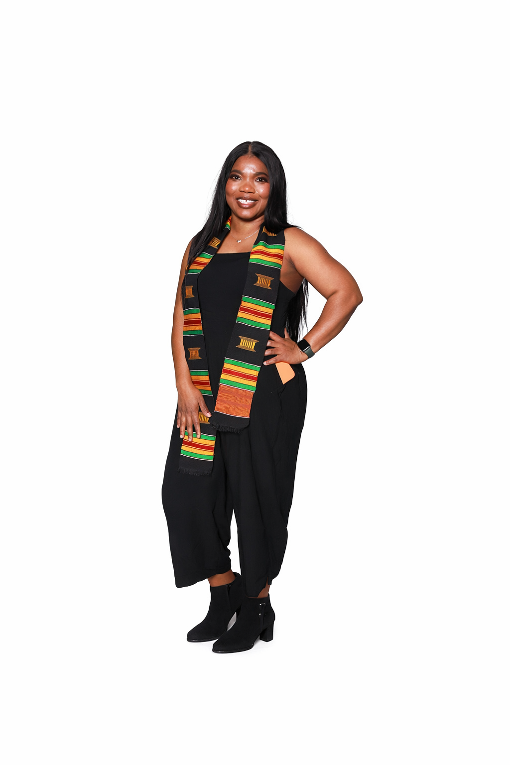 African Heritage Portrait – Elegant Kente Stole Professional Photo