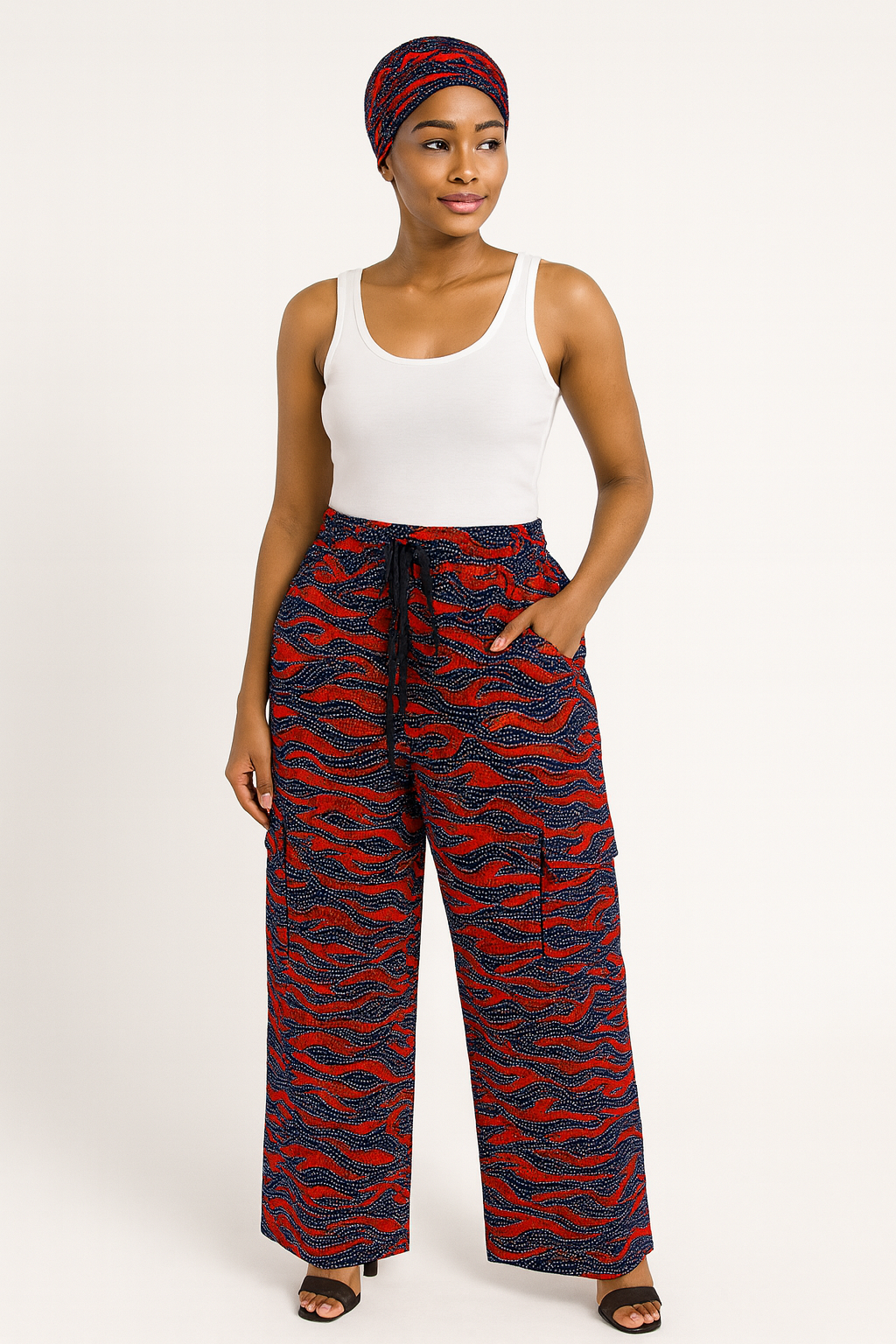 African print cargo pants,￼ Ankara cargo pants