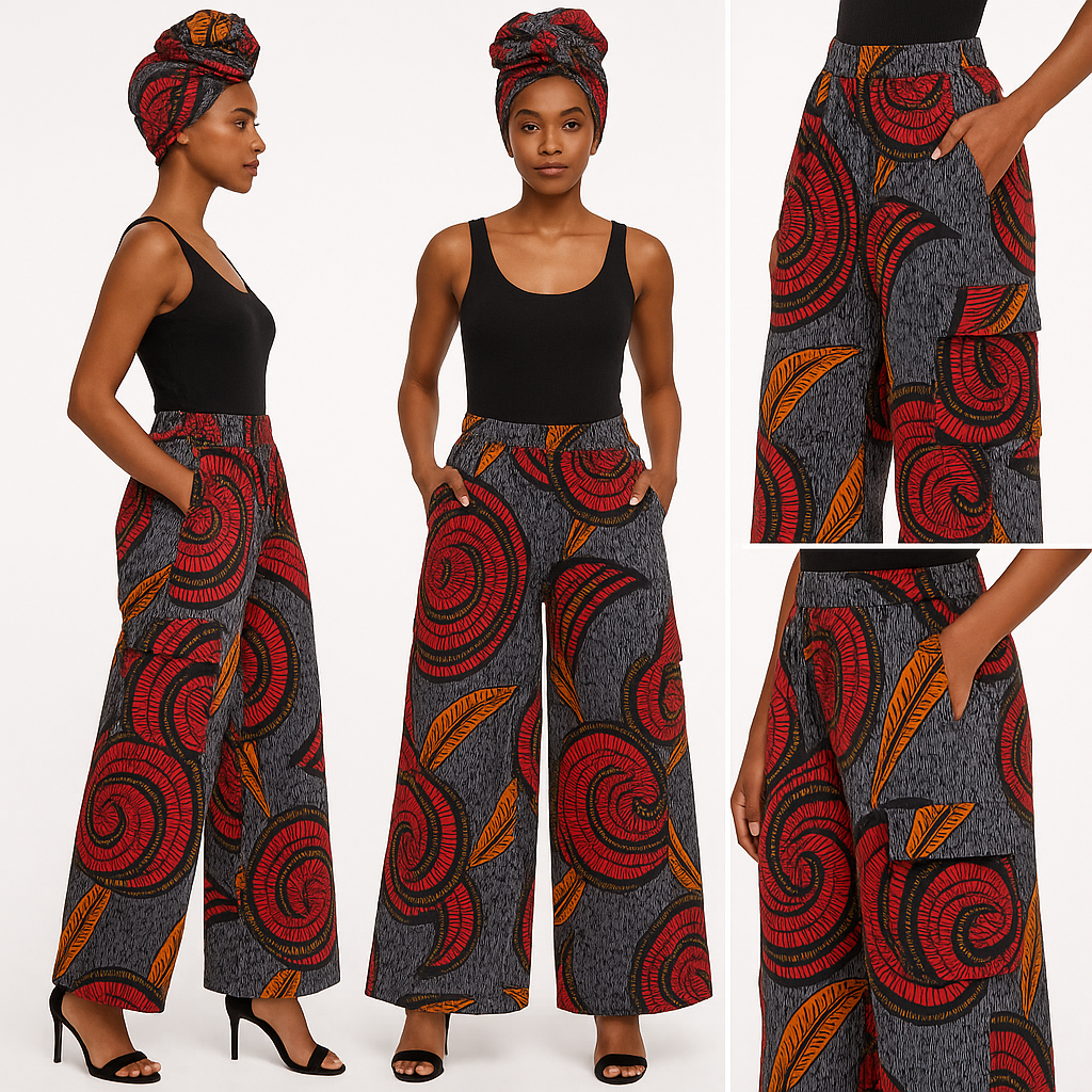 African print cargo pants / Ankara cargo pants