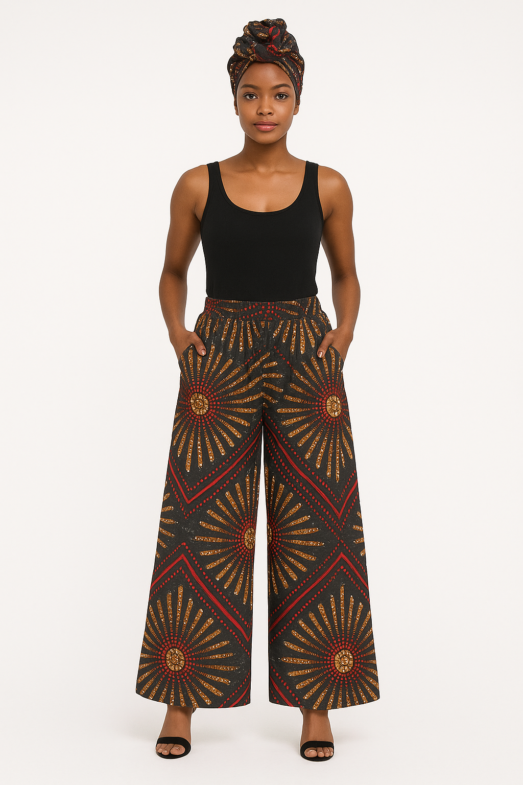 African print cargo pants