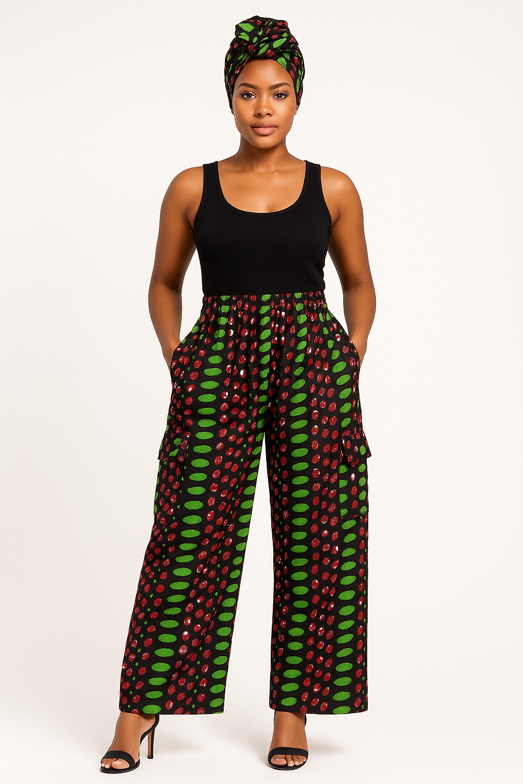 African print cargo pants