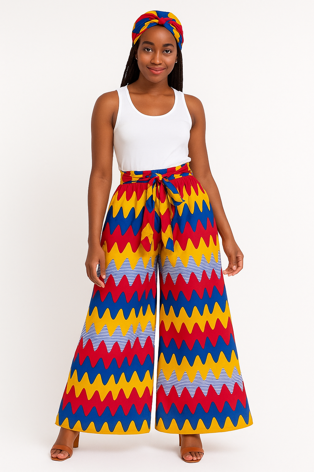 Vibrant African Print Palazzo Pants